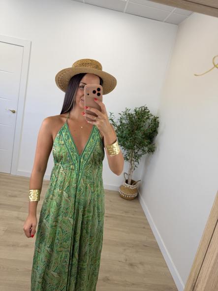 Vestido Marrakech Verde y Naranjita