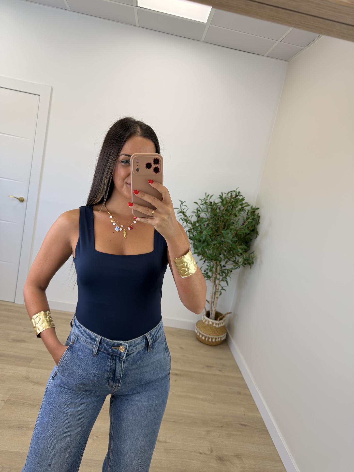 Top Licra Fría Marino