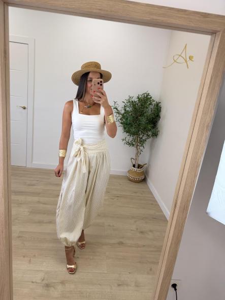 Pantalón Vichy Camel