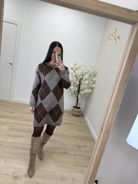 Vestido Chocolate Rombos [2]