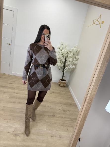 Vestido Chocolate Rombos [1]