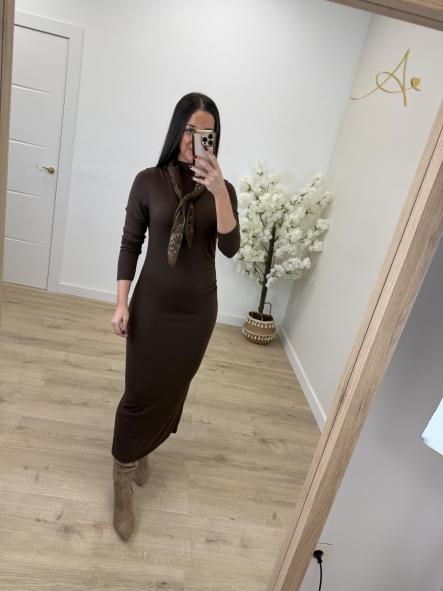 Vestido Chocolate Fruncido [1]