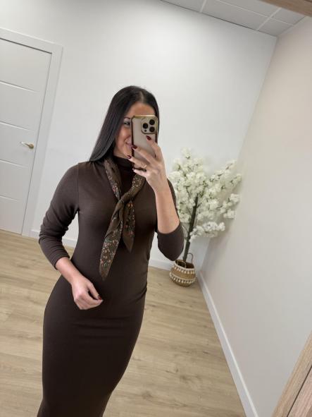 Vestido Chocolate Fruncido [0]