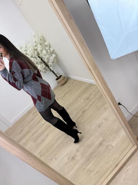 Vestido Granate Rombos [1]