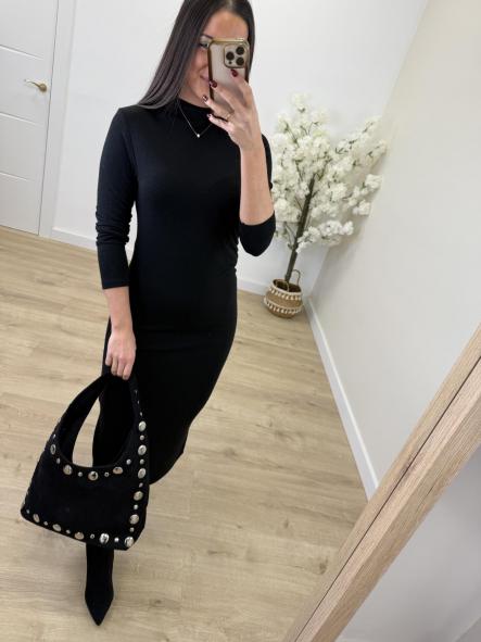 Vestido Negro Fruncido [1]