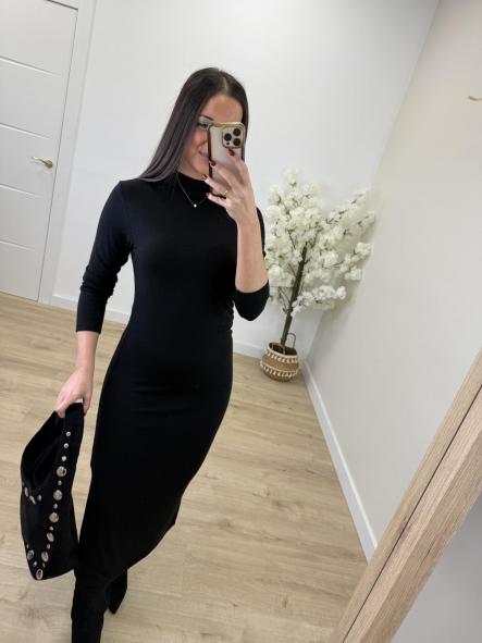 Vestido Negro Fruncido [0]