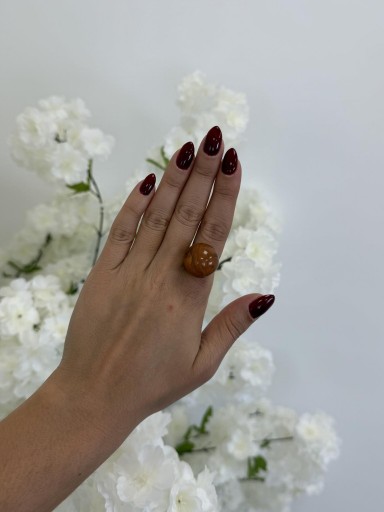 Anillo Marrón Bolita