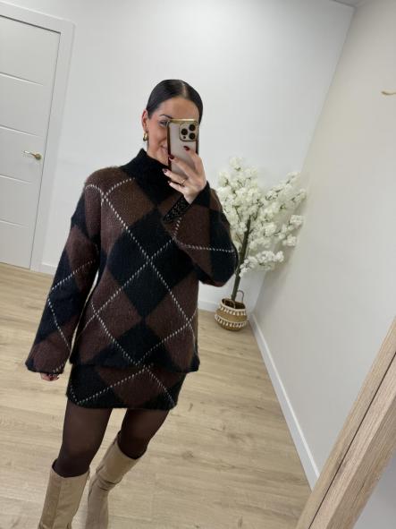 Conjunto Rombos Negro y Chocolate [3]