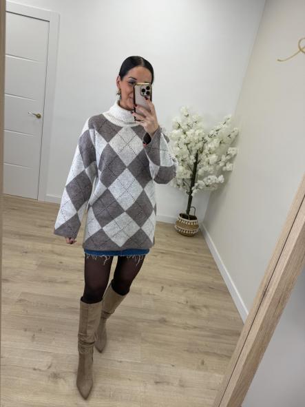 Vestido/Jersey Rombos Camel [2]