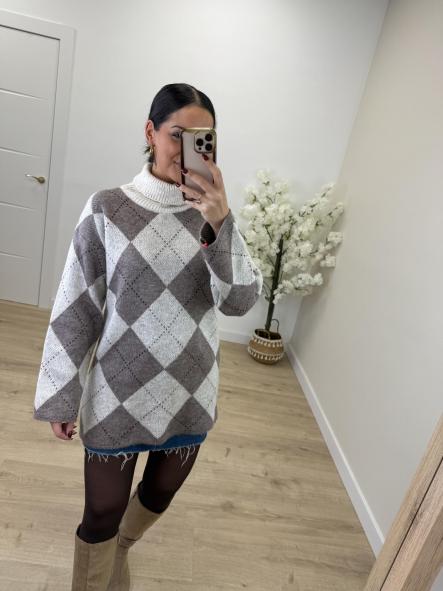 Vestido/Jersey Rombos Camel [1]