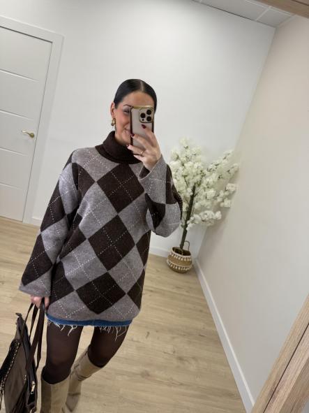 Vestido/Jersey Rombos Chocolate [0]