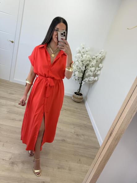 Vestido Camisero Coral [3]
