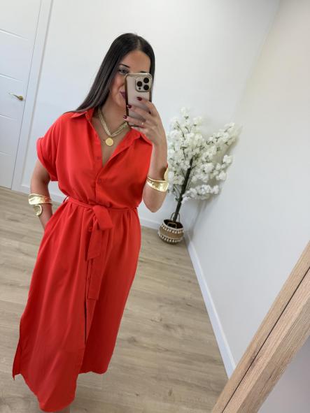 Vestido Camisero Coral [2]