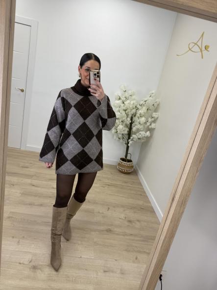 Vestido/Jersey Rombos Chocolate [2]