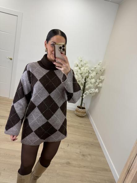 Vestido/Jersey Rombos Chocolate [3]