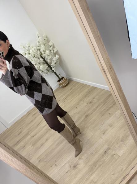 Vestido/Jersey Rombos Chocolate [4]