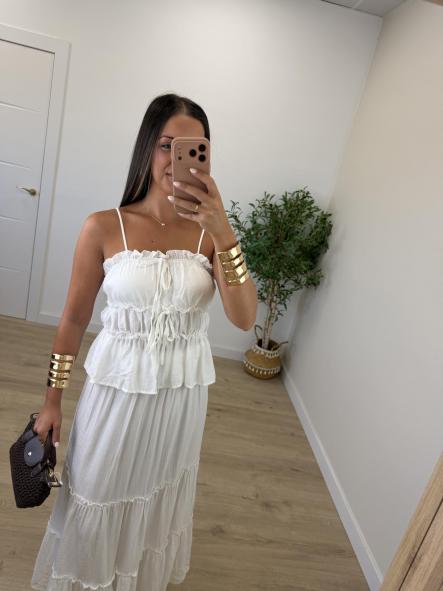 Conjunto Dominicana Blanco [4]