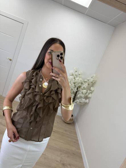 Camisa Volantitos Chocolate [1]