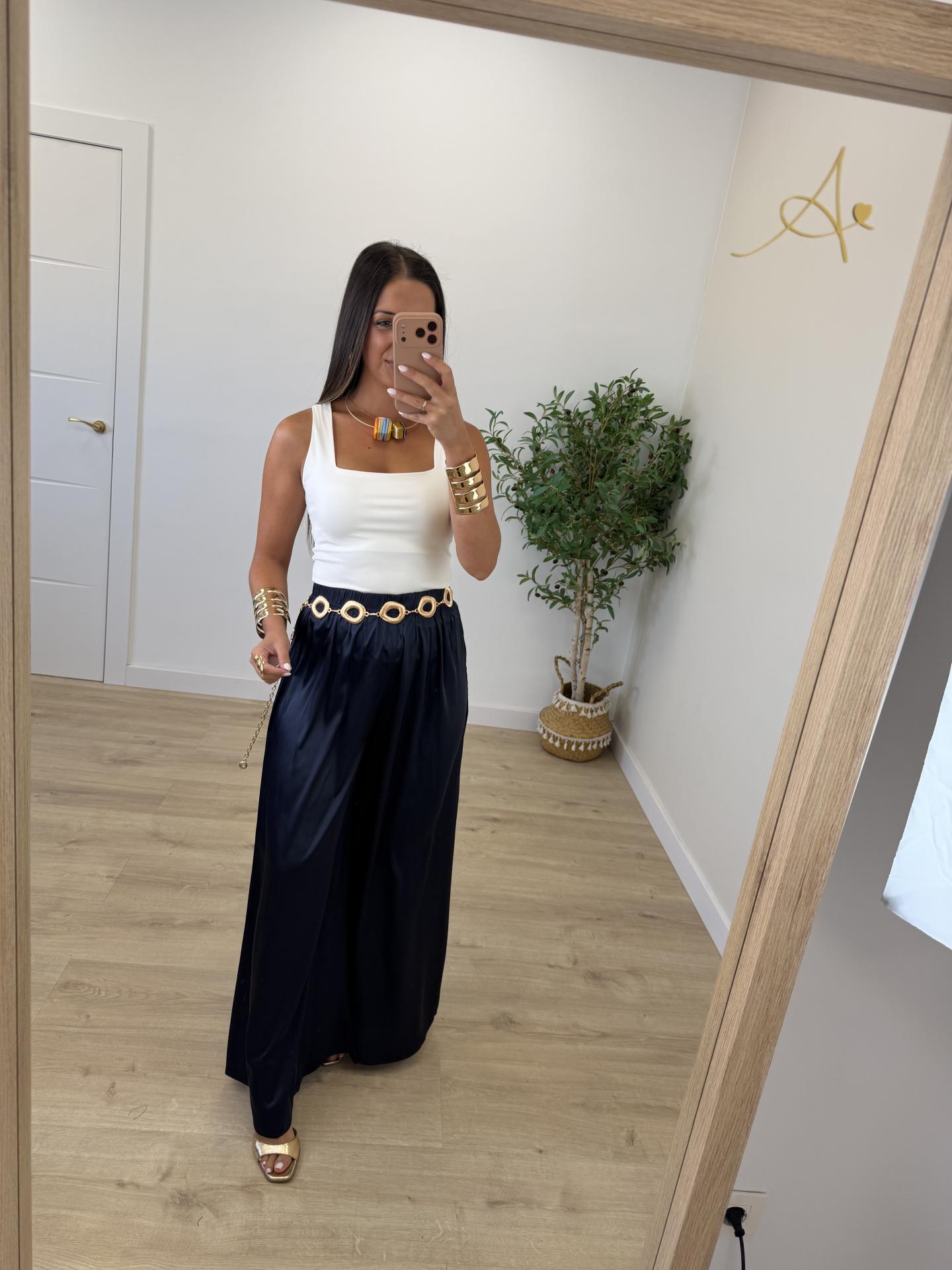 Pantalón Sedoso Marino