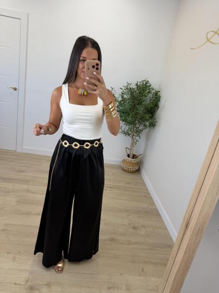 Pantalón Sedoso Negro