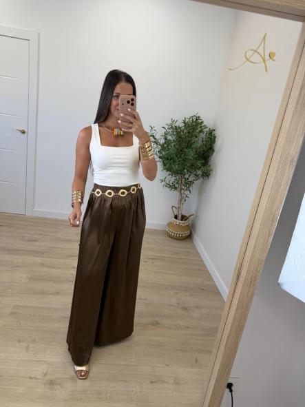 Pantalón Sedoso Chocolate