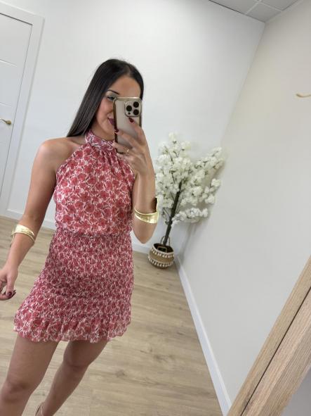 Vestido Salmón Florecitas