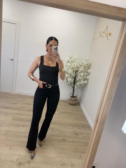 Jeans Faja Campana Negro Push Up [4]