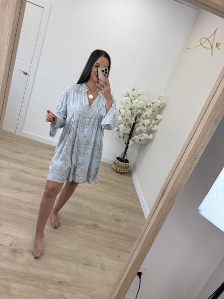 Vestido Playero Celeste  [2]