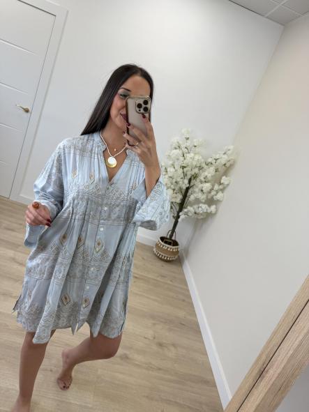 Vestido Playero Celeste 