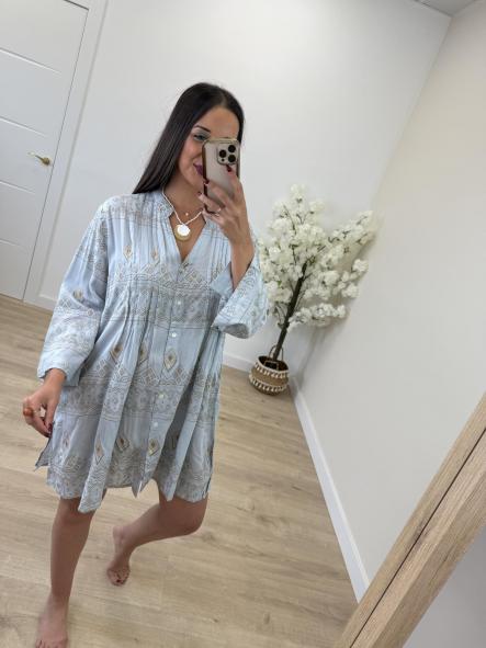 Vestido Playero Celeste  [1]