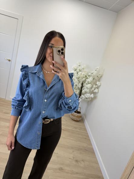Camisa Denim Volantito