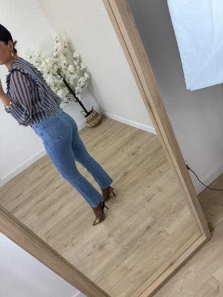 Camisa Raquel Celeste Y Chocolate [2]