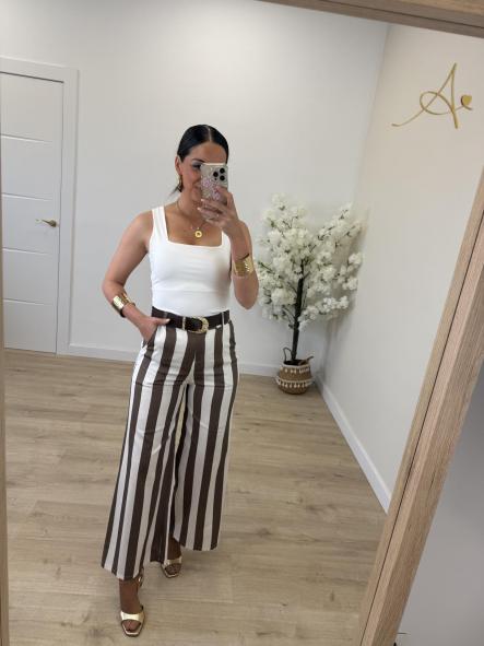 Pantalón Rayitas Camel [0]