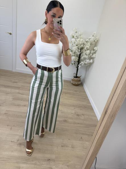 Pantalón Rayitas Verde [1]