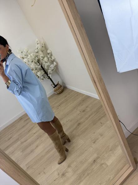 Vestido Camisero Celeste [5]