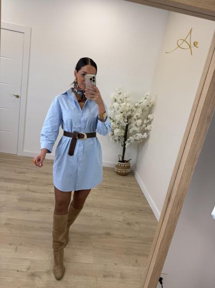Vestido Camisero Celeste [1]