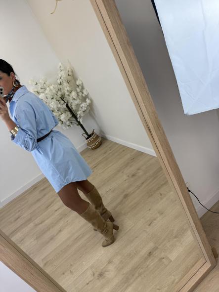 Vestido Camisero Celeste [2]