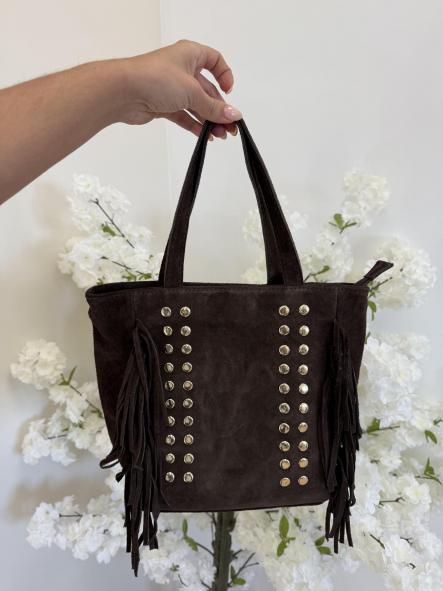 Bolso Piel Chocolate Flecos [0]
