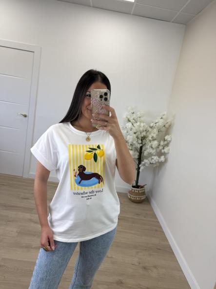 Camiseta Perro Salchicha Amarilla [1]