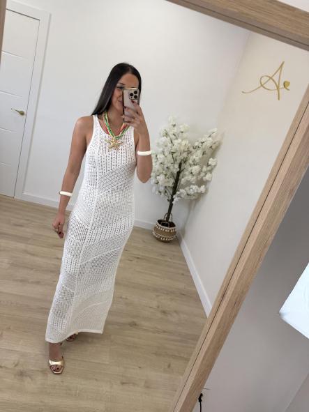 Vestido Blanco Calado  [1]