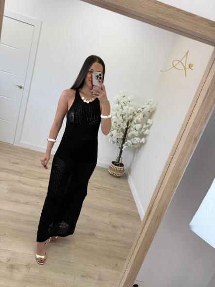 Vestido Negro Calado  [2]