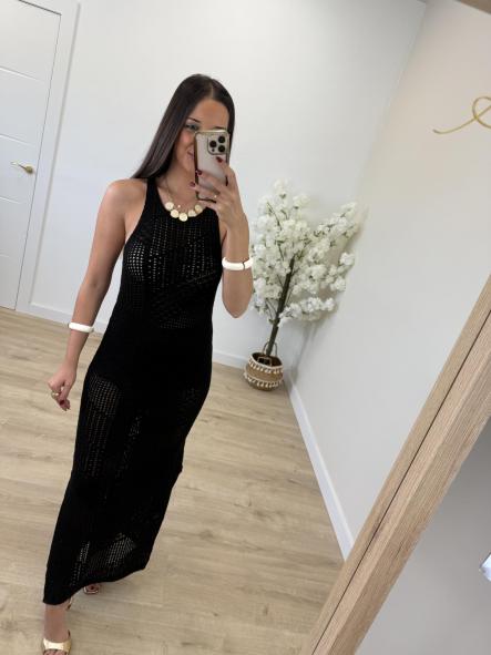 Vestido Negro Calado  [1]