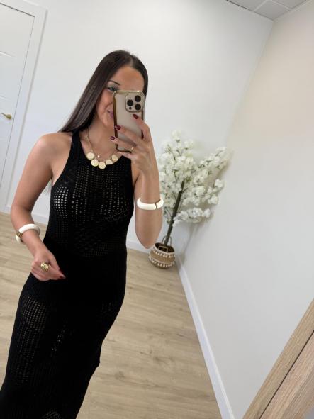 Vestido Negro Calado 