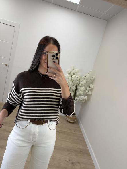 Jersey Rayas Chocolate/Beige [1]