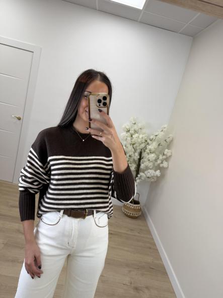 Jersey Rayas Chocolate/Beige
