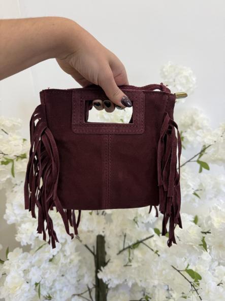 Bolso Mini Piel Granate 