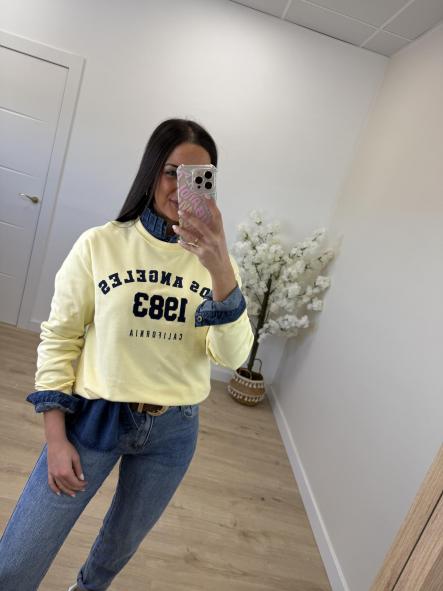 Sudadera Los Ángeles Amarilla y Marino