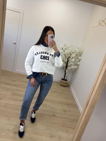 Sudadera Los Ángeles Blanca y Marino [1]