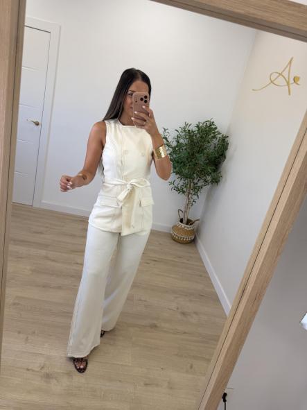 Conjunto Blanco Pespuntes [5]