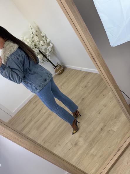 Chaqueta Denim Pelito Beige [3]